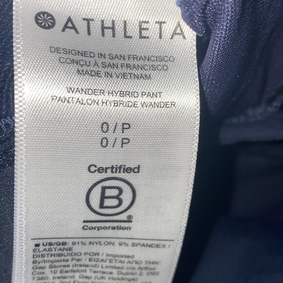 Athleta Wander Hybrid Pant, Navy Blue Size 0P Petite - Picture 6 of 6